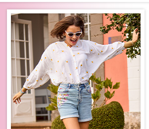 Sunshine Embroidered Cotton Blouse