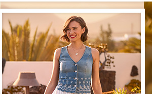 Lola Embroidered Denim Waistcoat