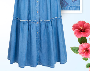 Ellie Embroidered Denim Dress