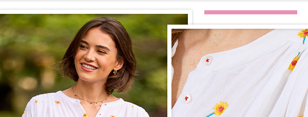 Sunshine Embroidered Cotton Blouse