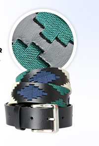 Men's Santiago Embroidered Leather Belt