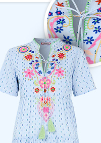 Aimee Embroidered Midi Dress