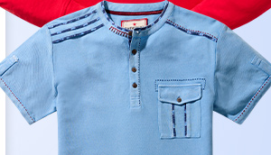 Carefully Customised Pale Blue Henley