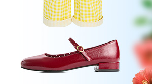 Betsy Mary Jane Flat Block Heeled Shoes