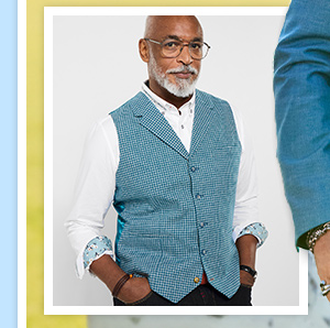 Delightful Dog Tooth Linen Blend Waistcoat