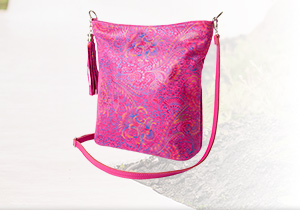 Carnival Nights Print Suede Bag