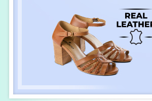 In Rome Leather Block Heeled Shoes