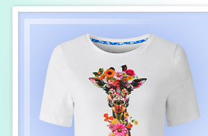 Floral Fancy Giraffe Graphic T-Shirt