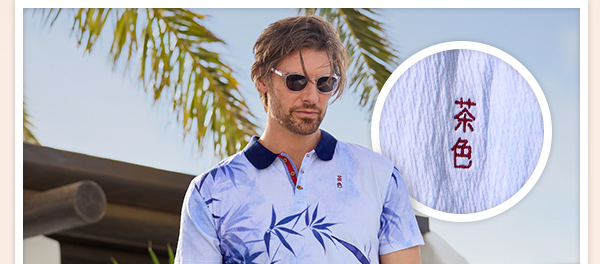 Brilliant Bamboo Print Polo