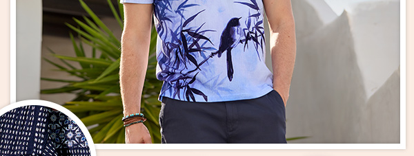 Brilliant Bamboo Print Polo