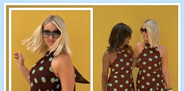 Margot Polka Dot Halter Neck Dress