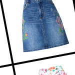 Dalia Embroidered Denim Mini Skirt