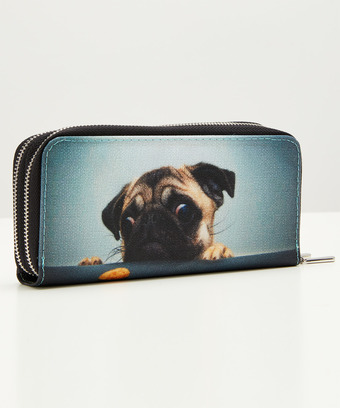 Cute Pug Double Zip Purse Cute Pug Double Zip Purse