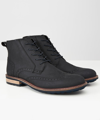 Waxed Leather Brogue Boots Waxed Leather Brogue Boots