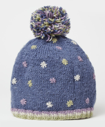 Embroidered Wool Bobble Hat Embroidered Wool Bobble Hat