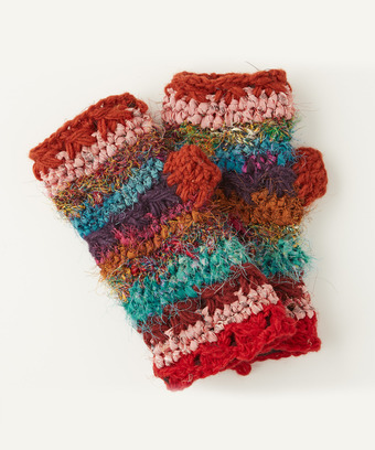Funky Mixed Knit Handwarmers Funky Mixed Knit Handwarmers