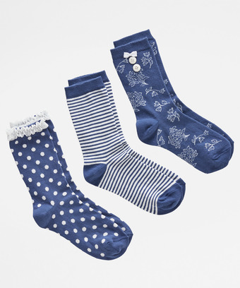 Pack Of 3 Pretty Socks Pack Of 3 Pretty Socks