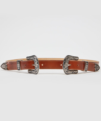 Leather Double Buckle Belt Leather Double Buckle Belt
