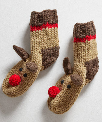 Rudolph Slipper Socks Rudolph Slipper Socks