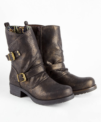 Sassy Crackled Biker Boots Sassy Crackled Biker Boots