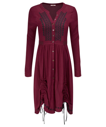 Crinkle Embroidered Hitched Blouse Crinkle Embroidered Hitched Blouse