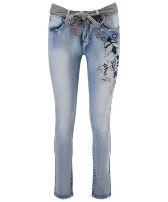 Embroidered Bird Applique Jeans Embroidered Bird Applique Jeans