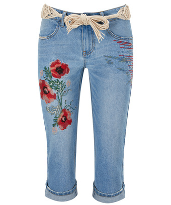 Beautiful Embroidered Cropped Jeans Beautiful Embroidered Cropped Jeans