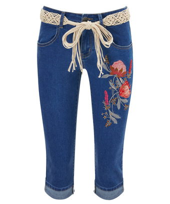 Summer Embroidered Capri Pants Summer Embroidered Capri Pants
