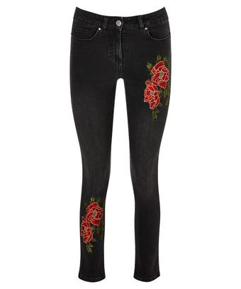 Floral Embroidered Jeans Floral Embroidered Jeans