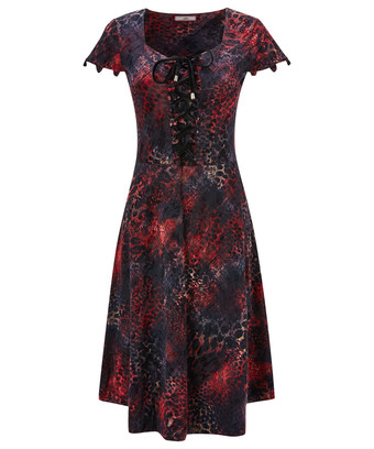 Flocked Corsetting Dress Flocked Corsetting Dress