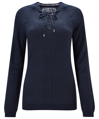 Corset Tie Neck Sweater Corset Tie Neck Sweater