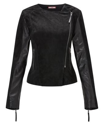 Collarless Suede Jacket Collarless Suede Jacket