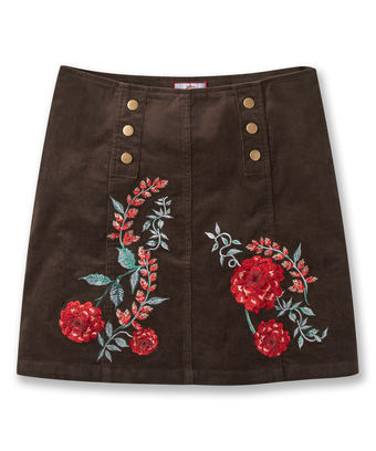 Sassy Embroidered Cord Skirt Sassy Embroidered Cord Skirt