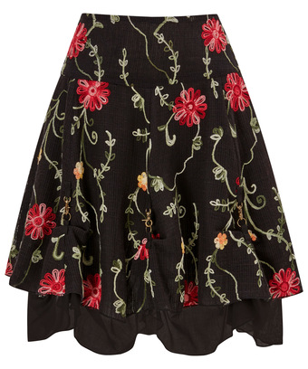 Embroidered Hitched Skirt Embroidered Hitched Skirt