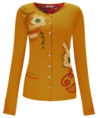 Embroidered Button Top Embroidered Button Top