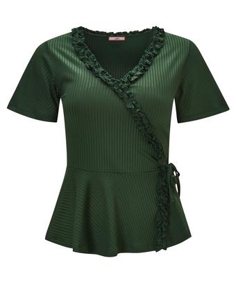Ruffle Ribbed Wrap Top Ruffle Ribbed Wrap Top