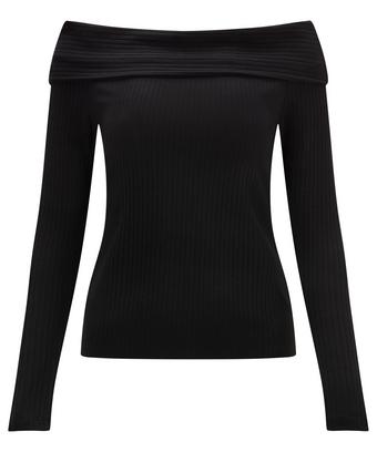 Rolled Shoulder Ribbed Top Rolled Shoulder Ribbed Top