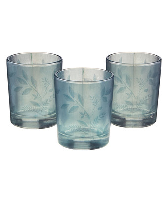 Pack Of 3 Floral Cut Glass Tealights Pack Of 3 Floral Cut Glass Tealights